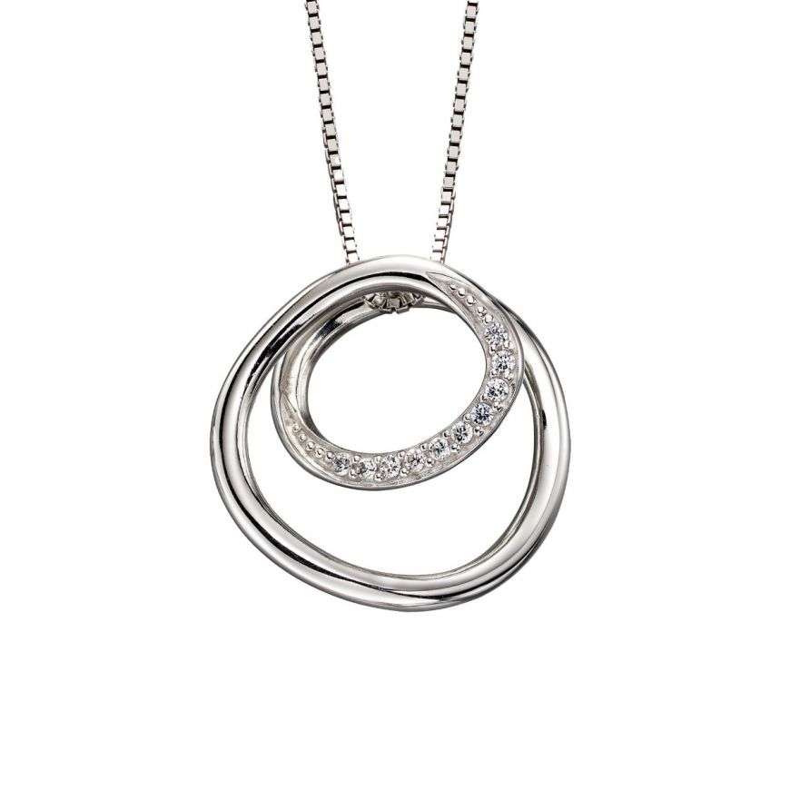 Spiral Design Pendant with CZ Detail