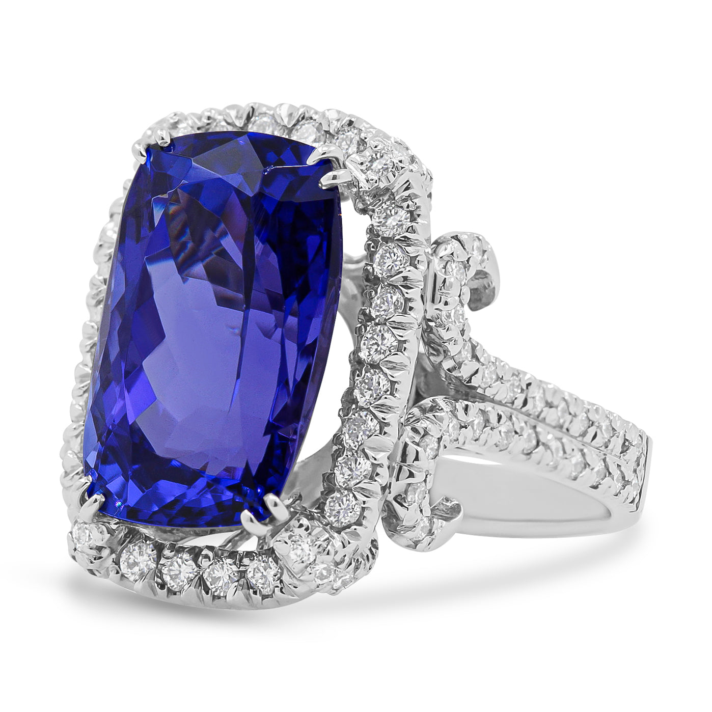 Platinum Tanzanite and Diamond Dress Ring