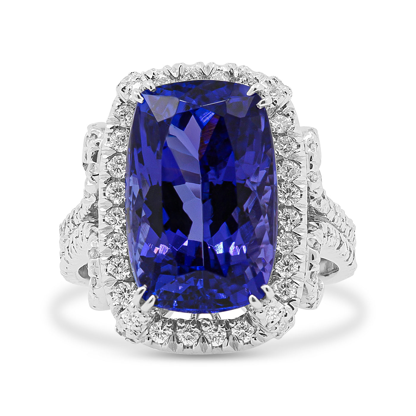 Platinum Tanzanite and Diamond Dress Ring