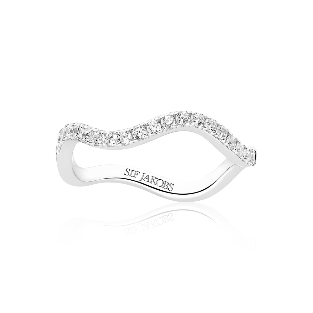 Sif Jakobs Silver White Stone Ring Ellera Waves