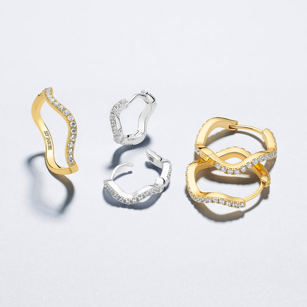 Sif Jakobs Silver White Stone Ring Ellera Waves