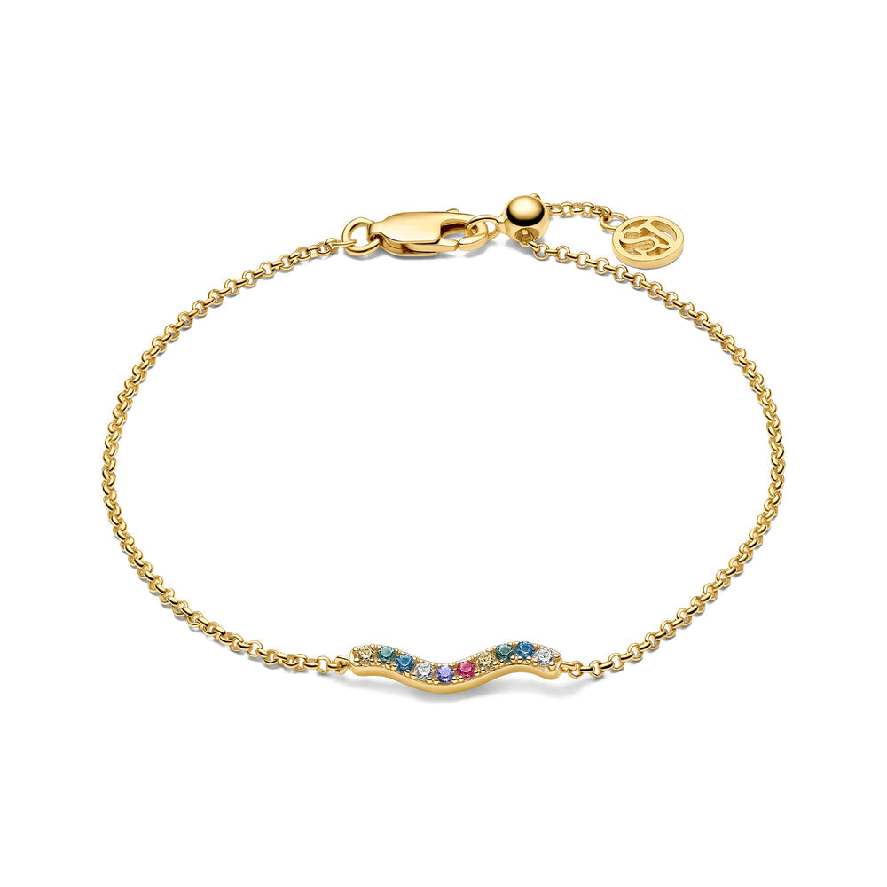 Sif Jakobs Gold Plated Multi-Coloured Ellera Waves Bracelet