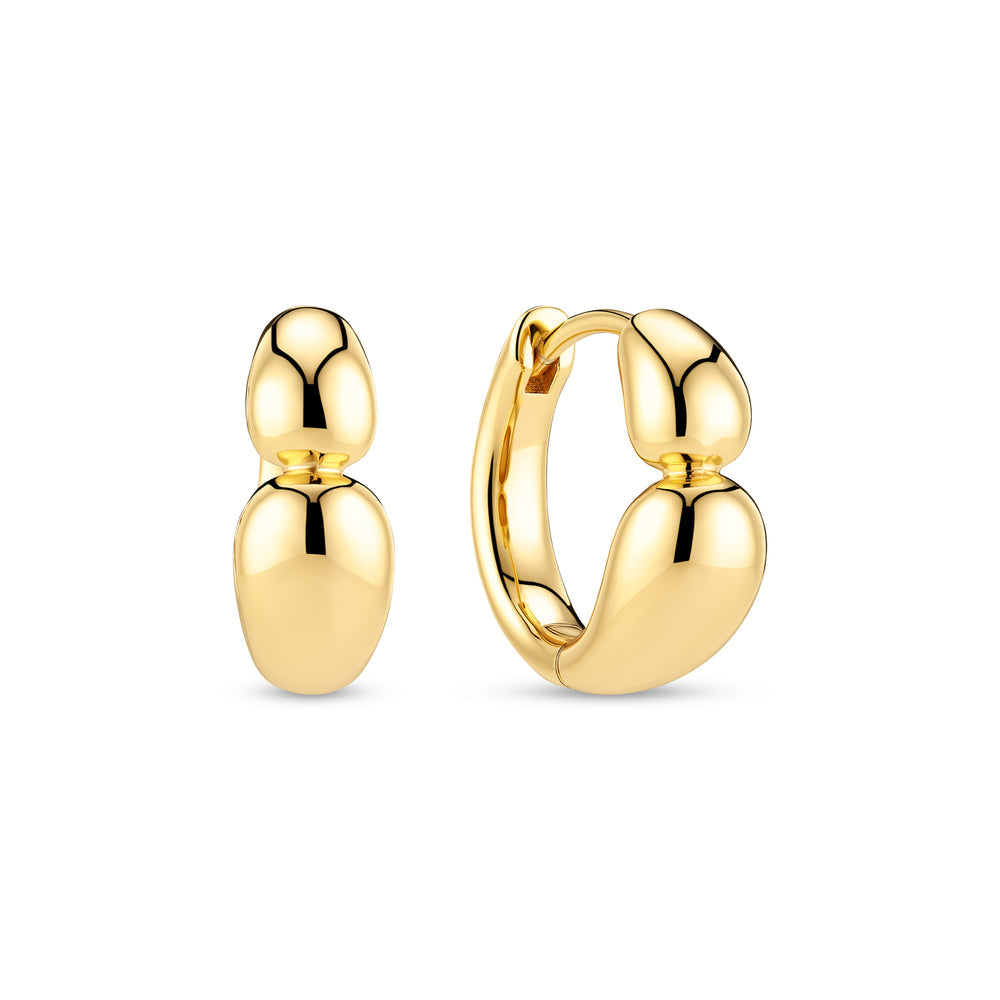 Sif Jakobs Yellow Gold Goccia Creolo Piccolo Pianura Earrings