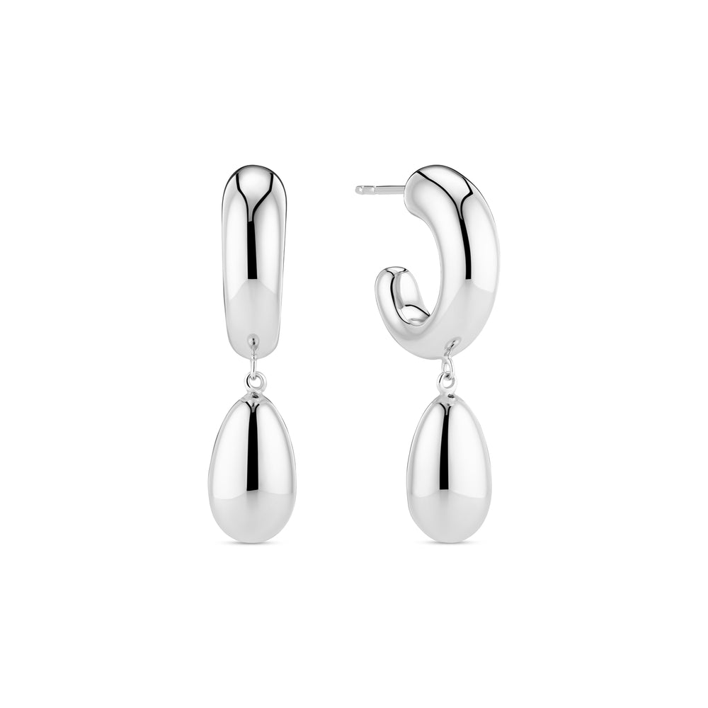 Sif Jakobs Silver Goccia Pendolo Pianura Earrings