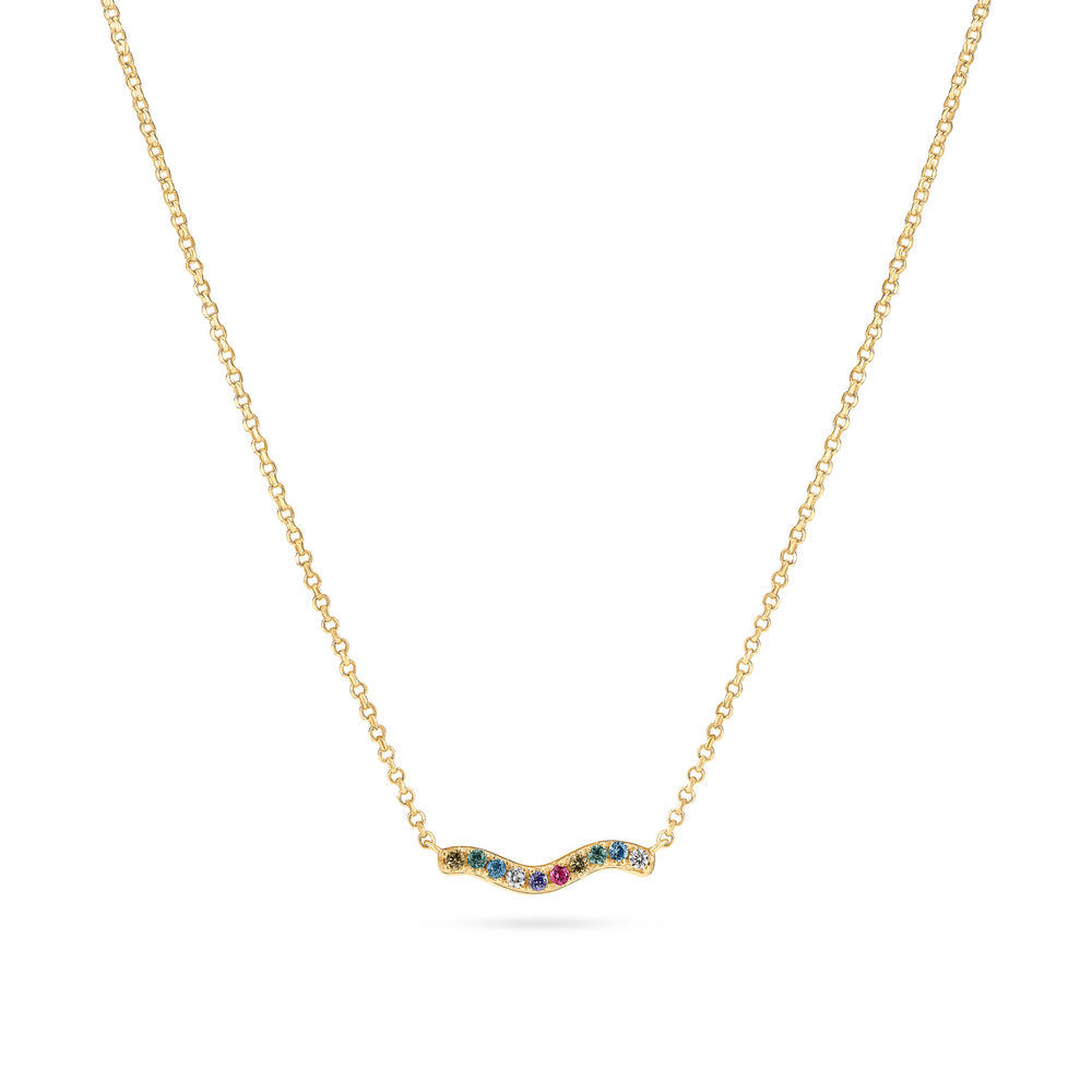 Sif Jakobs Gold Plated Multi-Coloured Ellera Waves Necklace