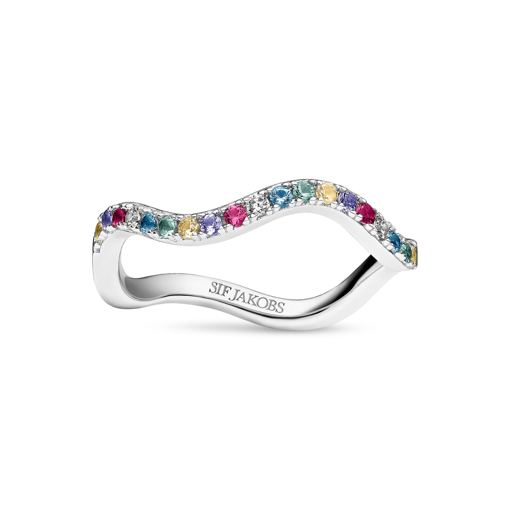 Sif Jakobs Silver Multi-Coloured Stone Ring Ellera Waves
