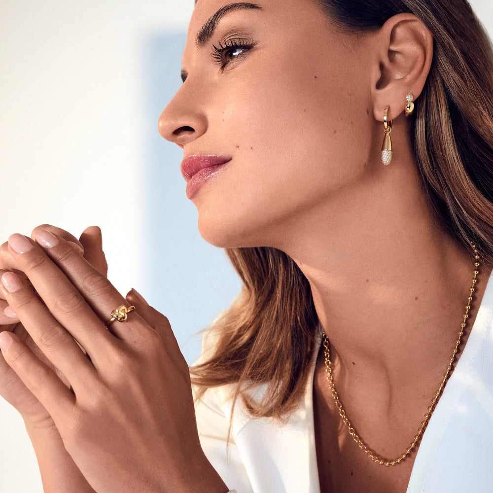 Sif Jakobs Yellow Gold Plated Goccia Creolo Piccolo Earrings
