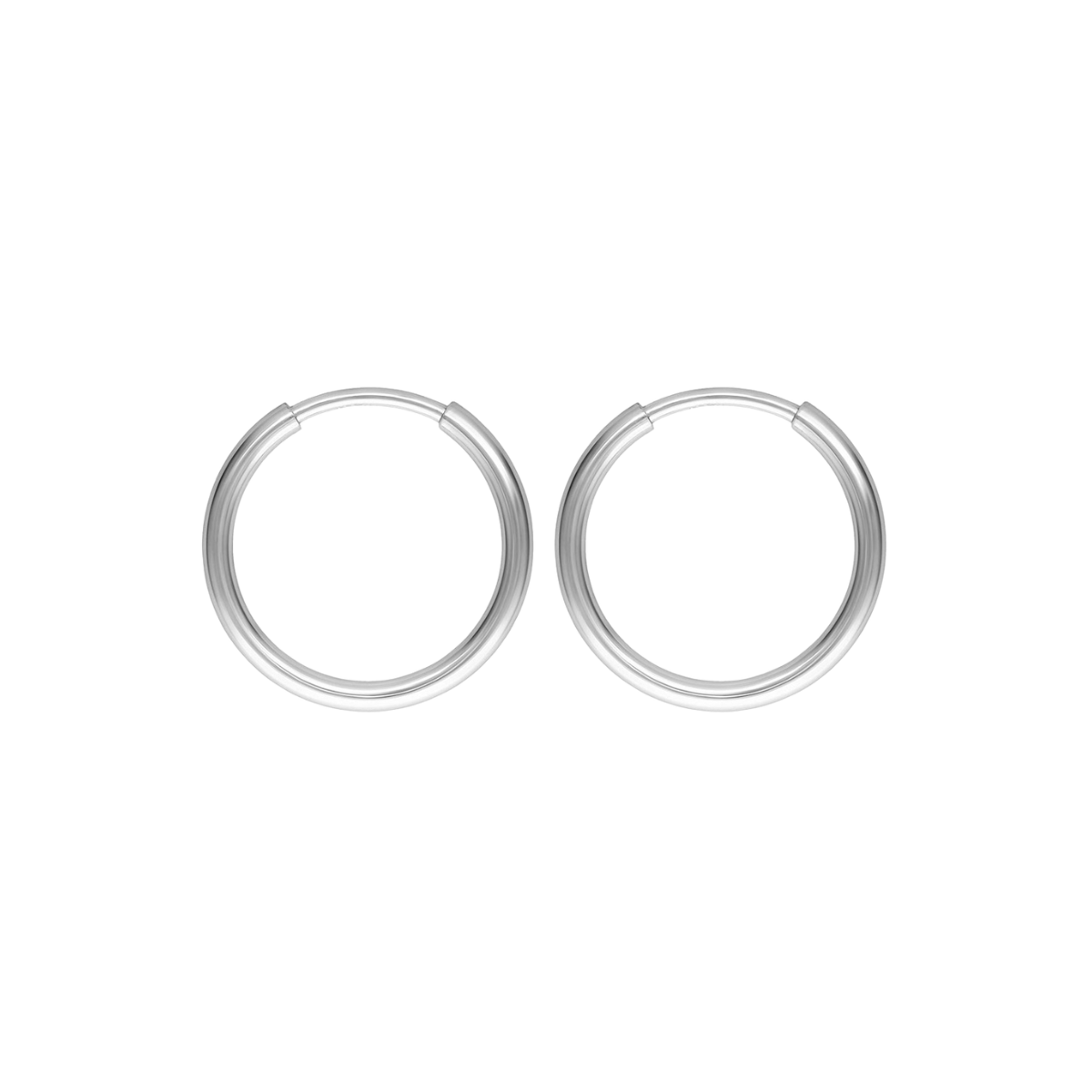 15mm Silver Hoops