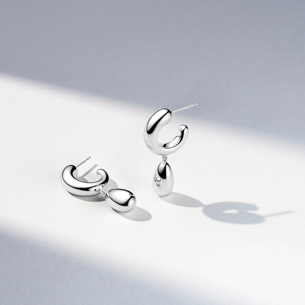 Sif Jakobs Silver Goccia Pendolo Pianura Earrings