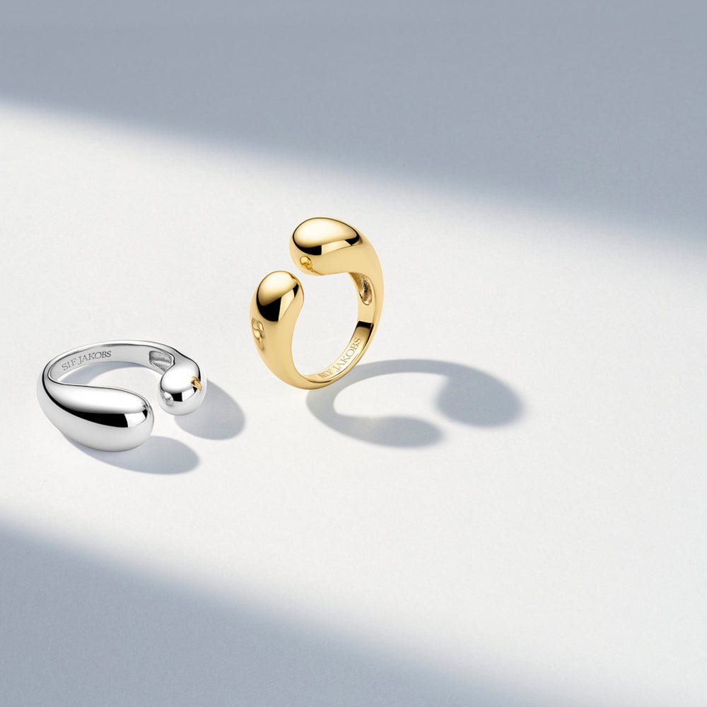 Sif Jakobs Gold Plated Ring Goccia Pianura
