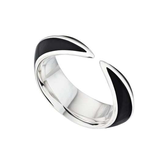 SABRE DECO SILVER CERAMIC RING