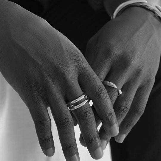 SILVER ARC TRIPLE RING