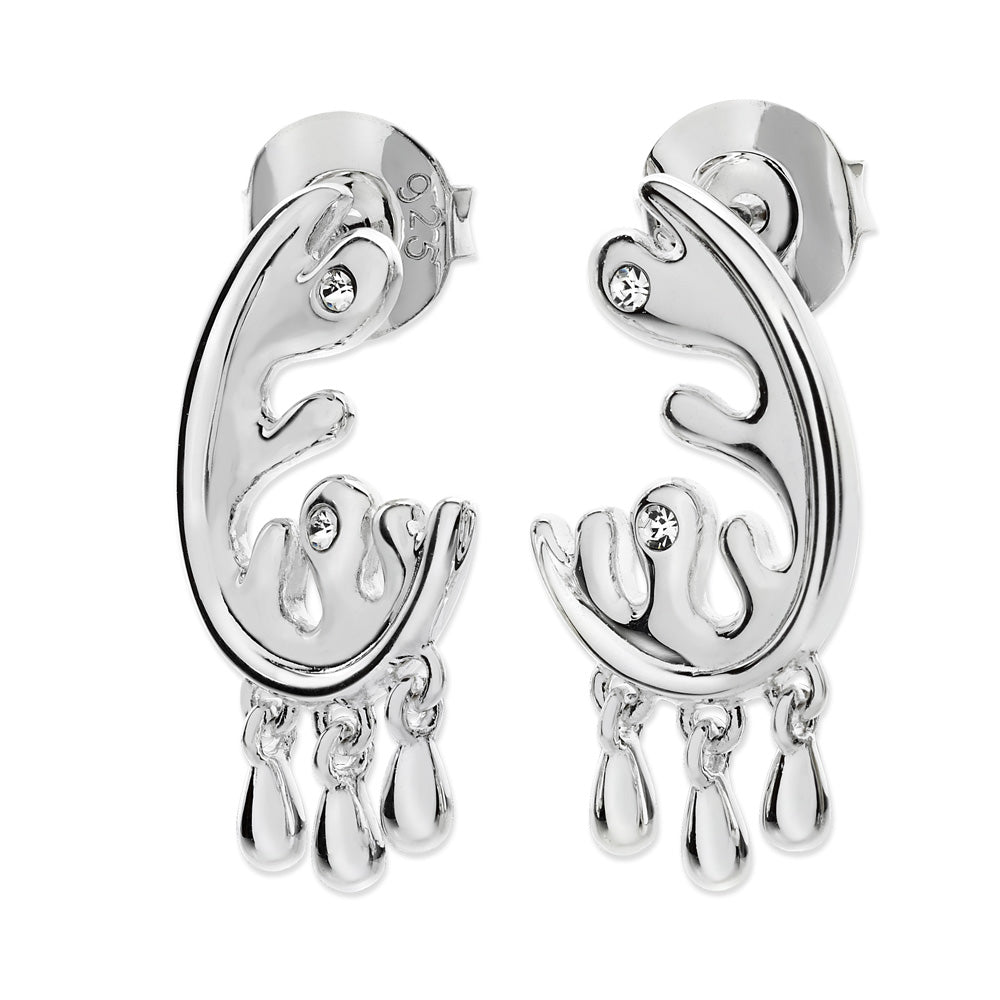 Wave Studs with Drips Earrings