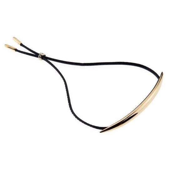 YELLOW GOLD VERMEIL QUILL LEATHER BRACELET