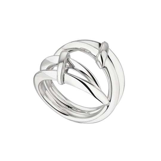 SABRE DECO SILVER DOUBLE RING