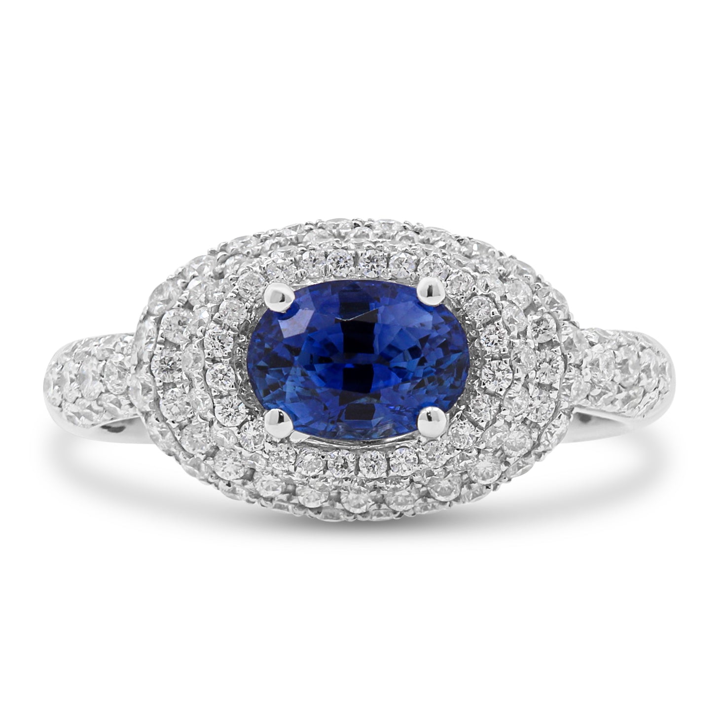 18ct White Gold Sapphire and Diamond Dress ring