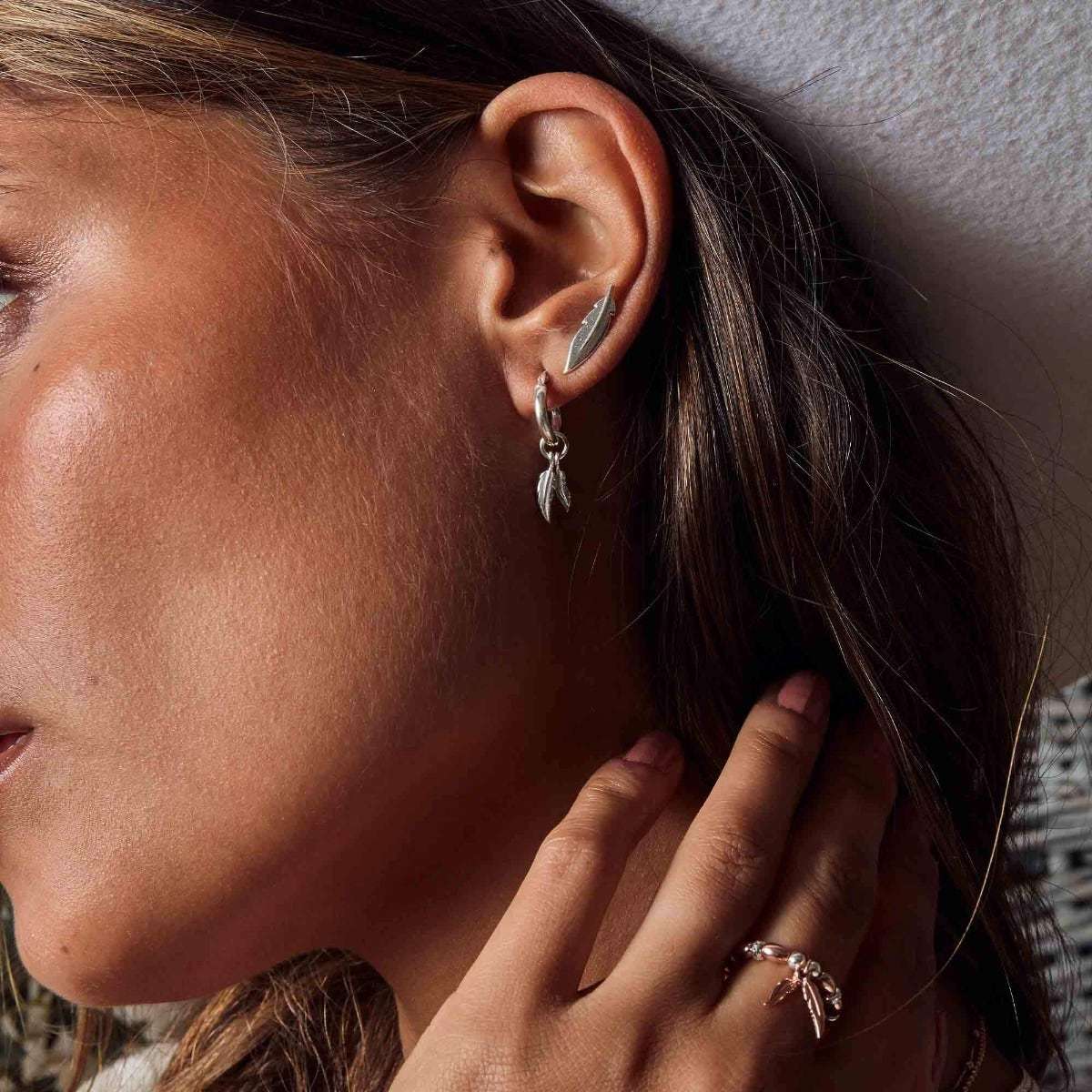Chlobo Double Feather Small Hoops