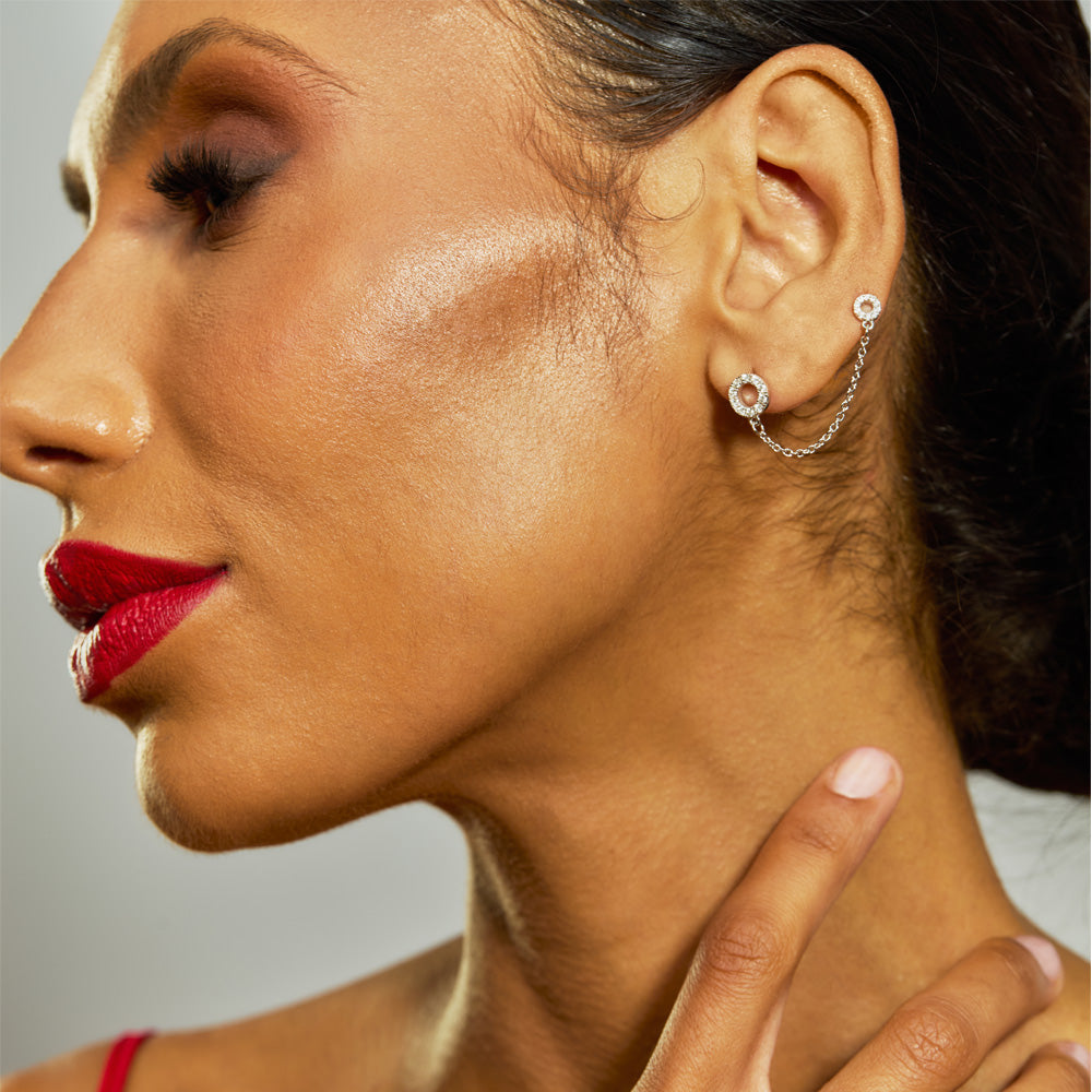 Halo Double Post Earring