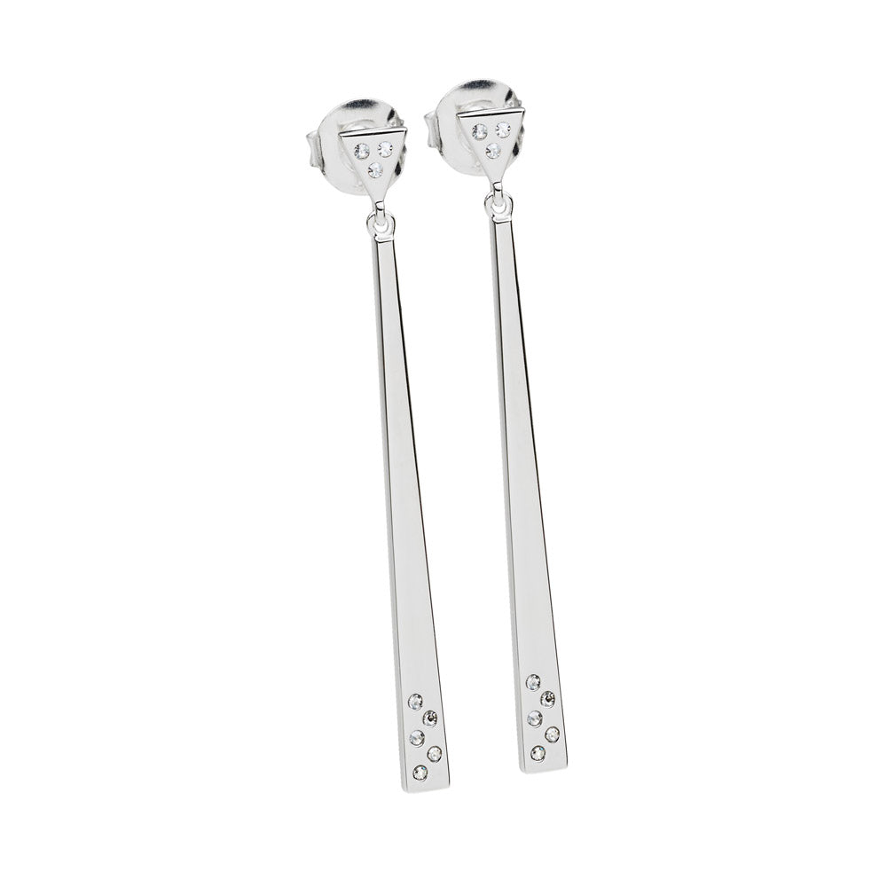 Silver 1 Linear Drop Earrings