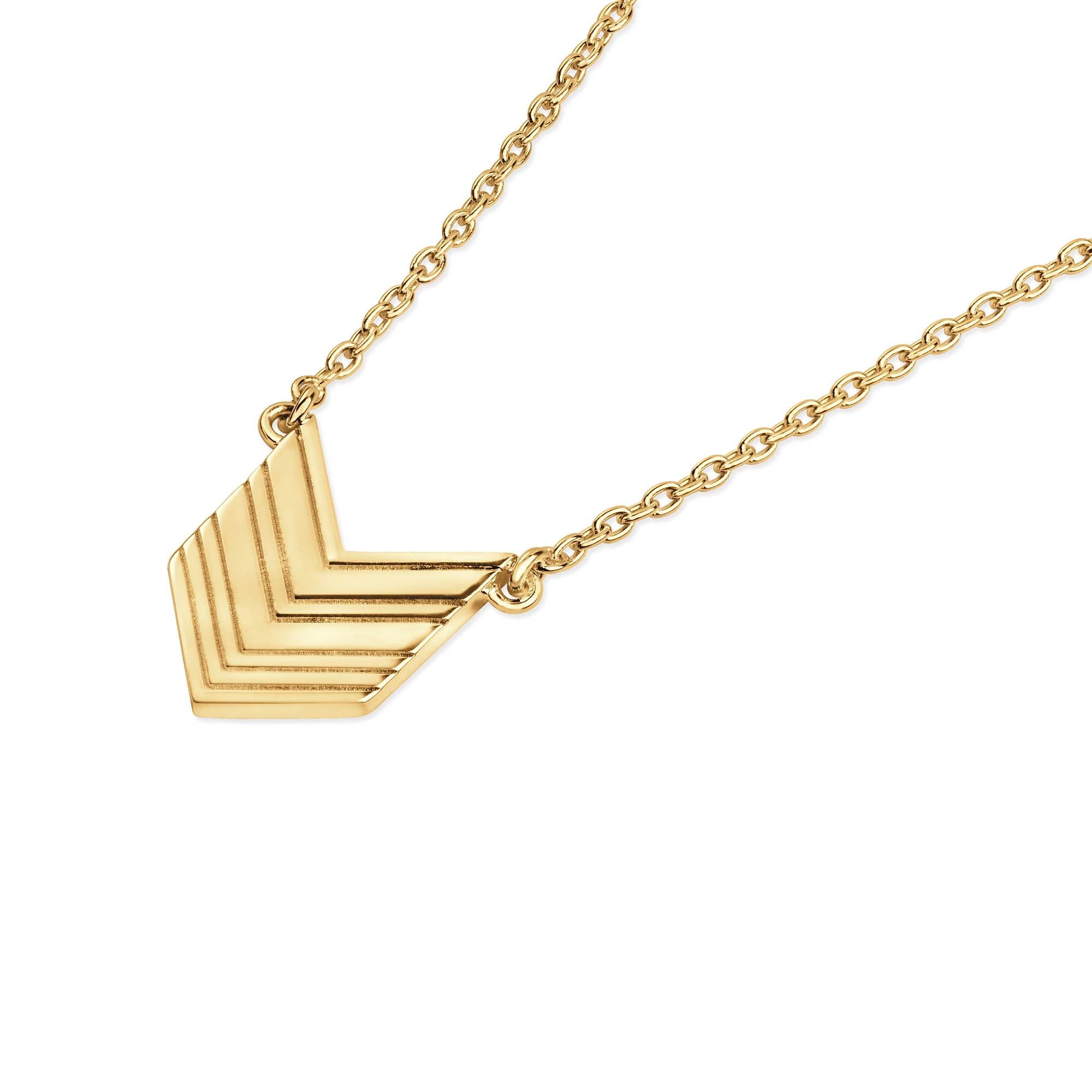 Art Deco Arrow Pendant in Gold Vermeil