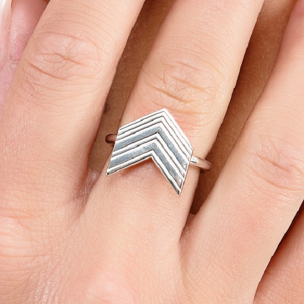 Art Deco Arrow Ring in Gold Vermeil