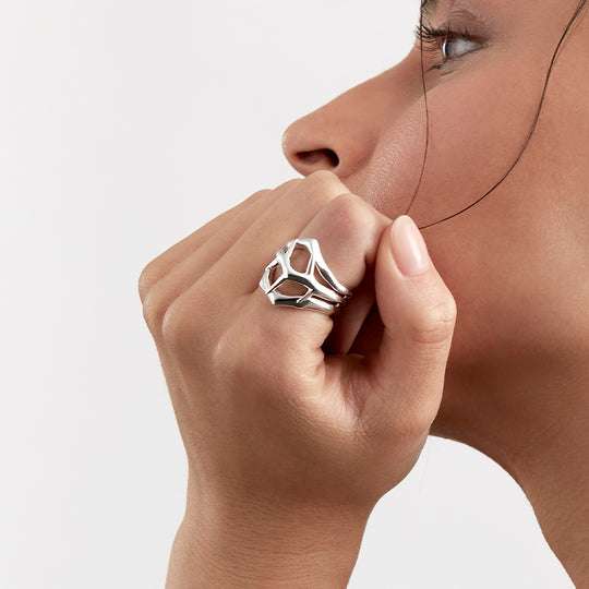 BLACKTHORN TRIPLE RING - SILVER