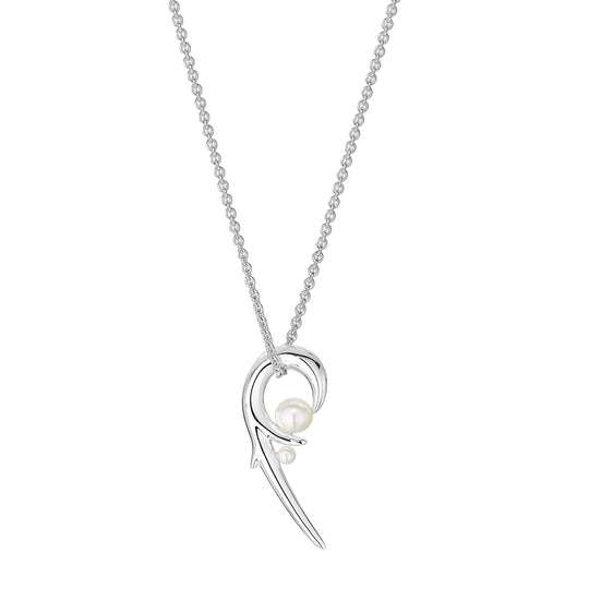 SILVER CHERRY BLOSSOM PEARL PENDANT