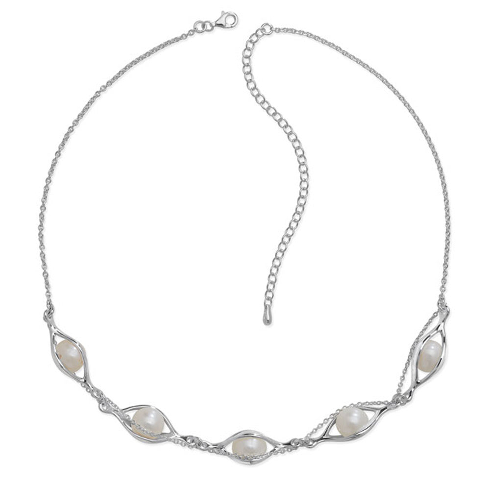 Couture Pearl Silver Necklace