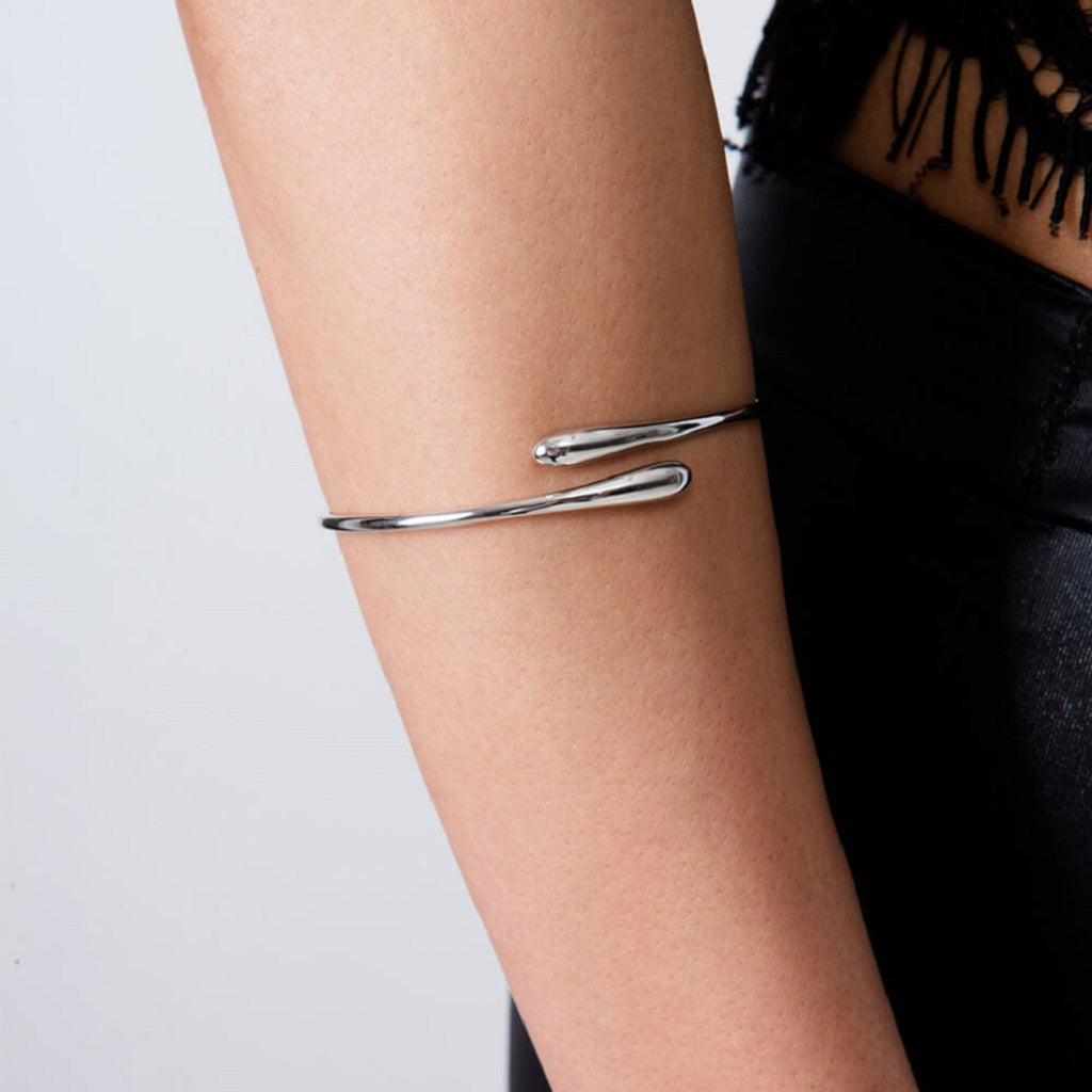 Cross Open Drop Bangle