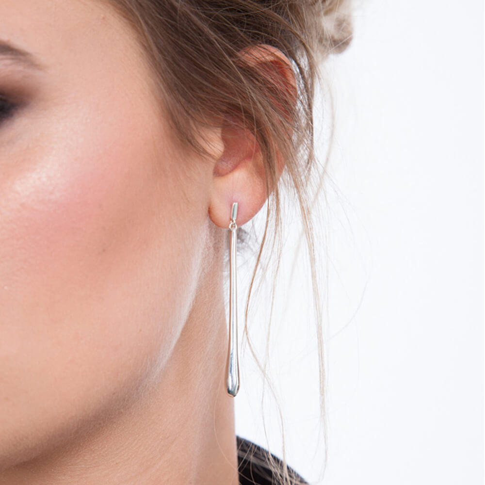 Long Drop Stud Earrings