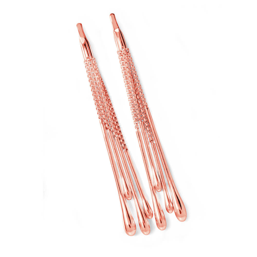 Multi Drop Earrings Rose Gold Vermeil