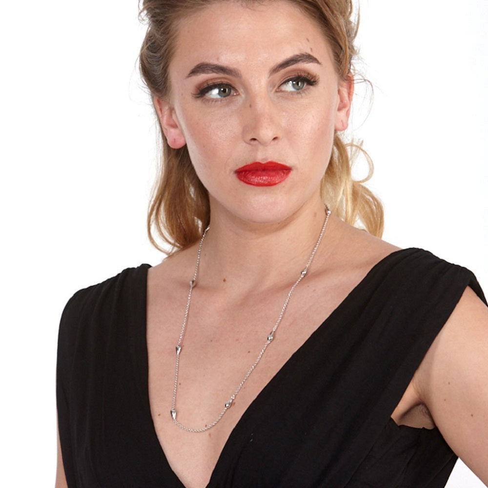 Double Layer Drop Necklace with toggle