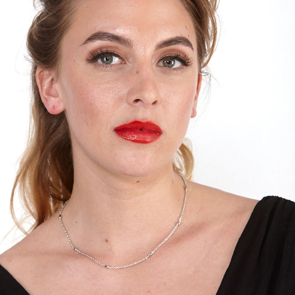 Double Layer Drop Necklace with toggle