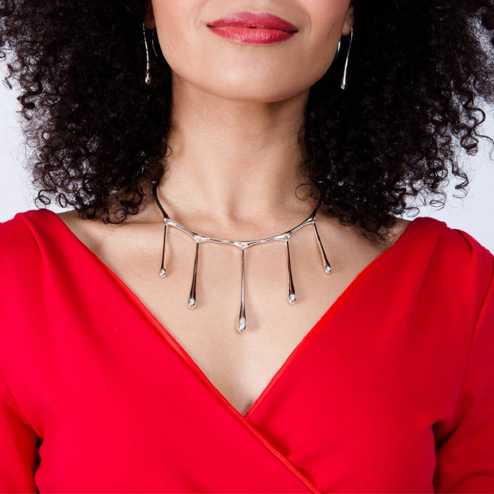 5 Drop Necklace Rose Gold Vermeil