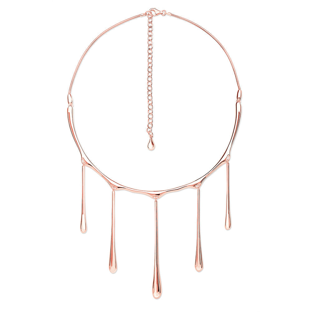 5 Drop Necklace Rose Gold Vermeil