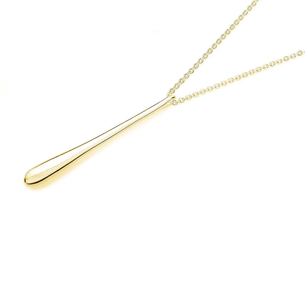 Long Drop Necklace in Gold Vermeil