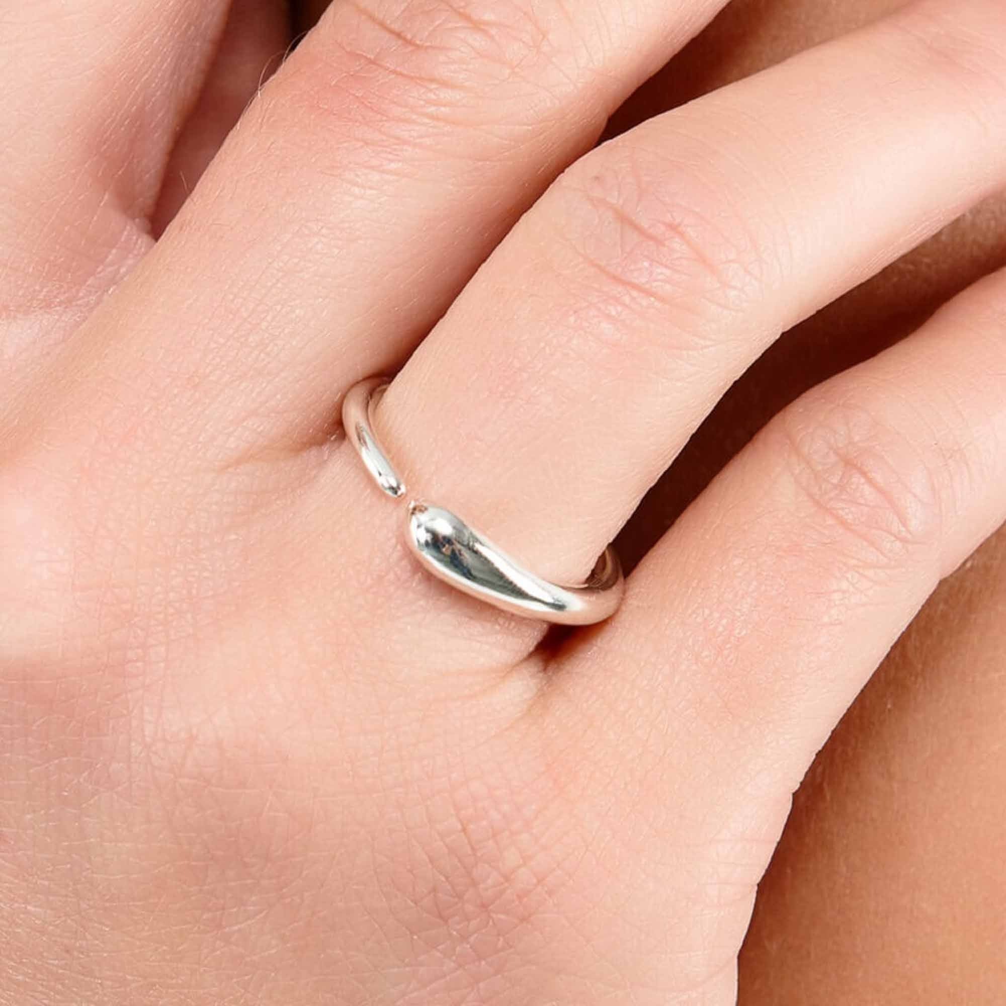 Single Drop ring in Rose Gold Vermeil
