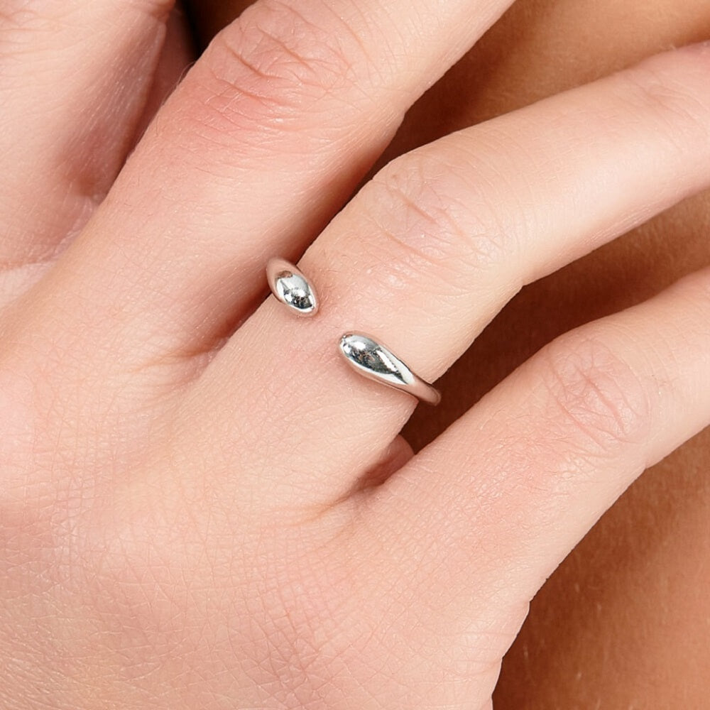 Double Drop ring in Rose Gold Vermeil