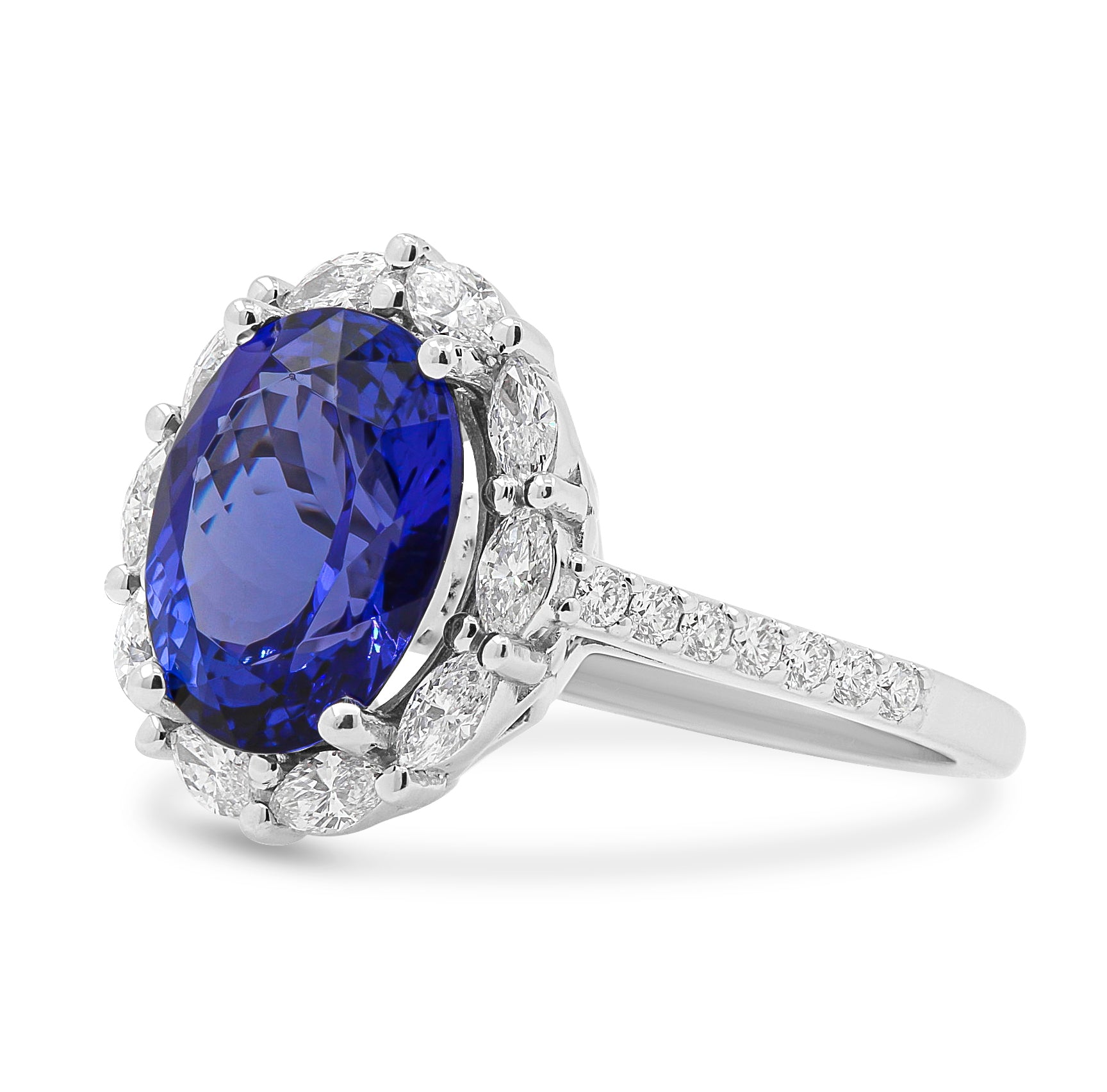 Platinum Tanzanite and Diamond Ring Dress Ring