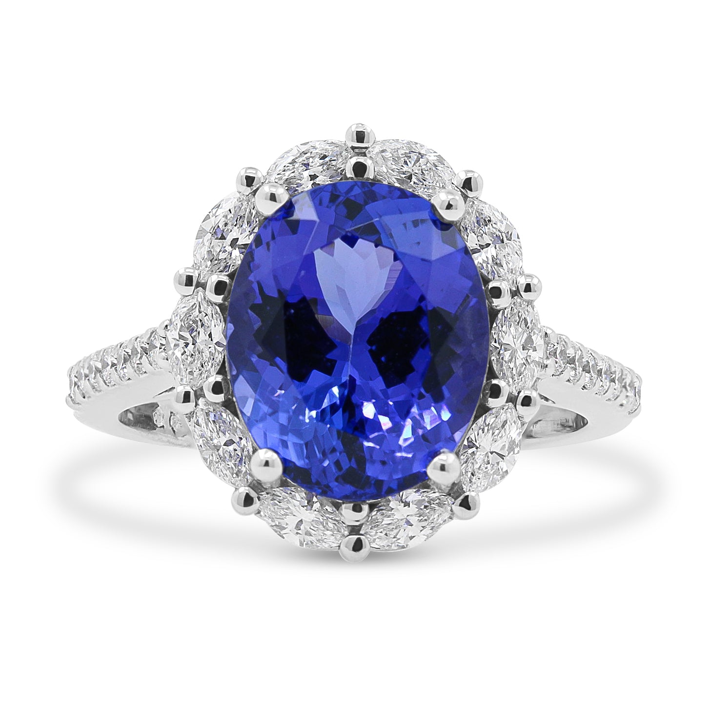 Platinum Tanzanite and Diamond Ring Dress Ring