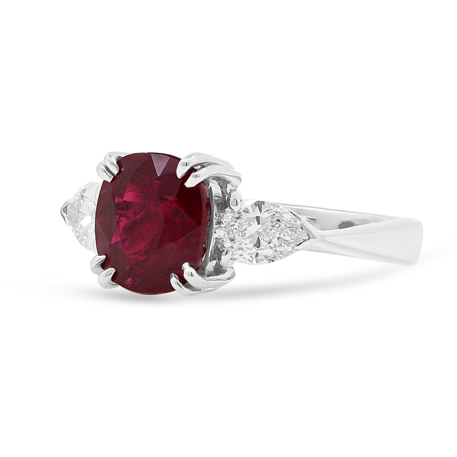 Platinum Ruby and Diamond Dress Ring