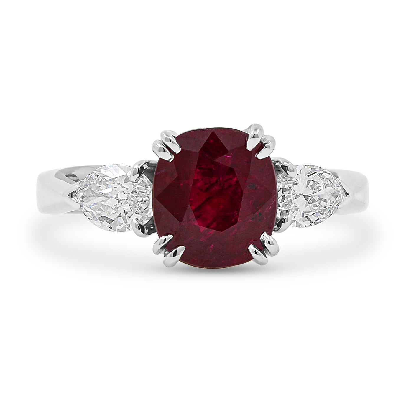 Platinum Ruby and Diamond Dress Ring