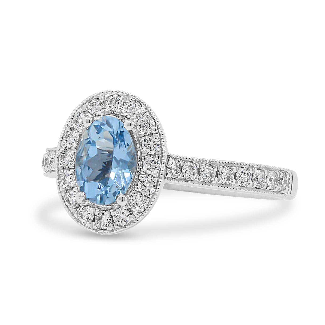 18ct White Aqua and Diamond Dress Ring