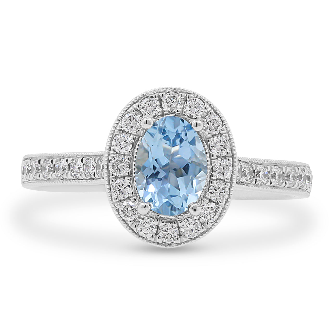 18ct White Aqua and Diamond Dress Ring