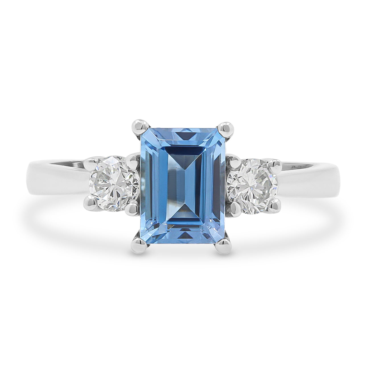 Platinum Aqua and Diamond Dress Ring