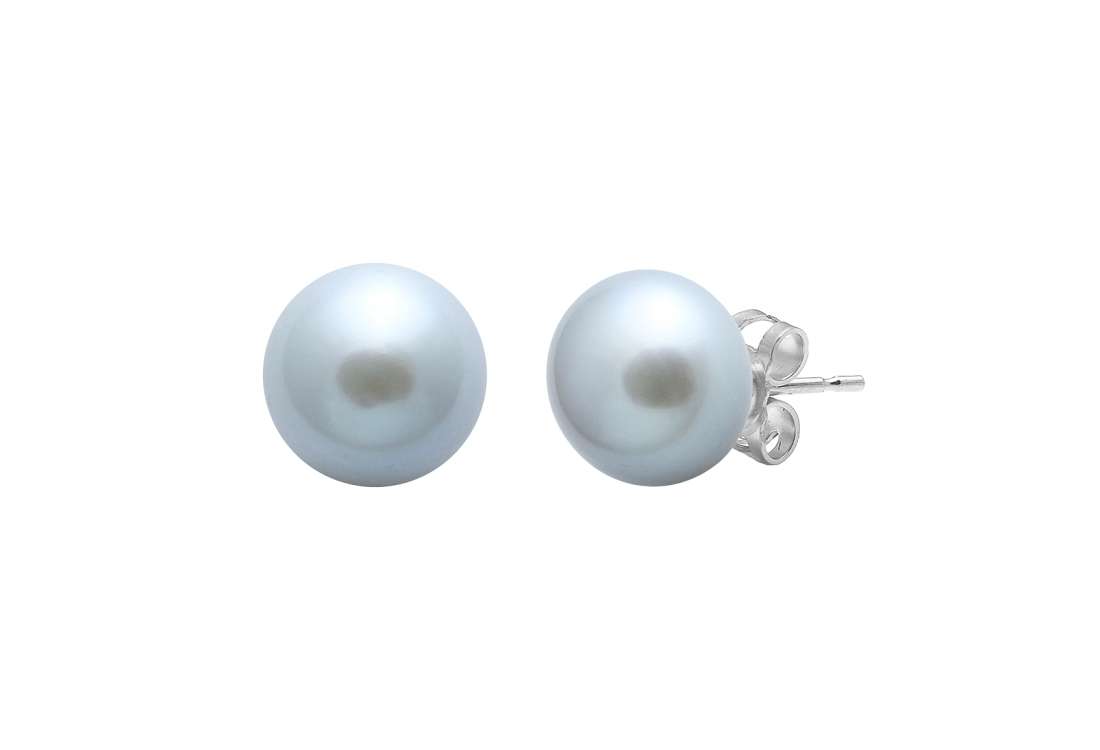 Button Shape Pearl Stud Earrings