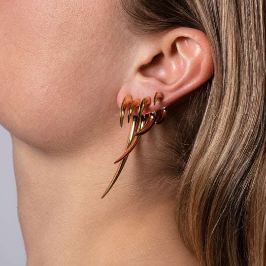 YELLOW GOLD VERMEIL LARGE HOOK EARRINGS