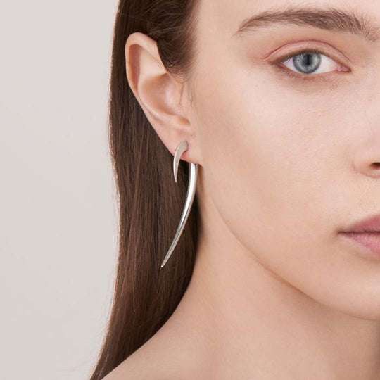 SILVER LARGE HOOK EARRINGS