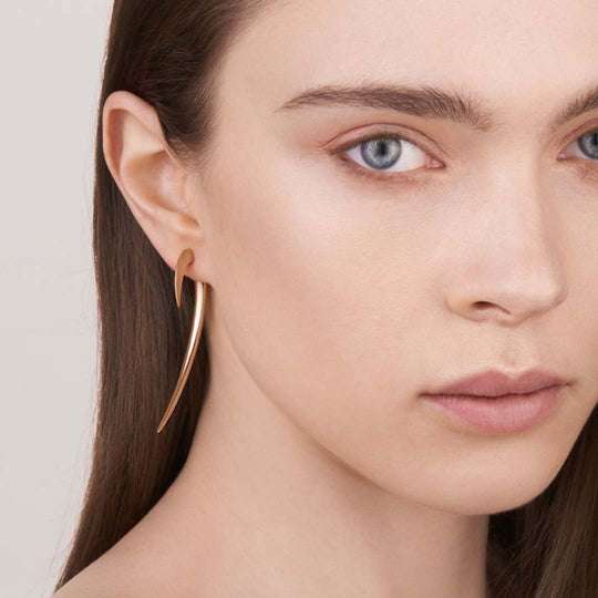 YELLOW GOLD VERMEIL LARGE HOOK EARRINGS