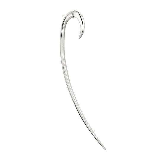 SINGLE SILVER STATEMENT HOOK EARRING